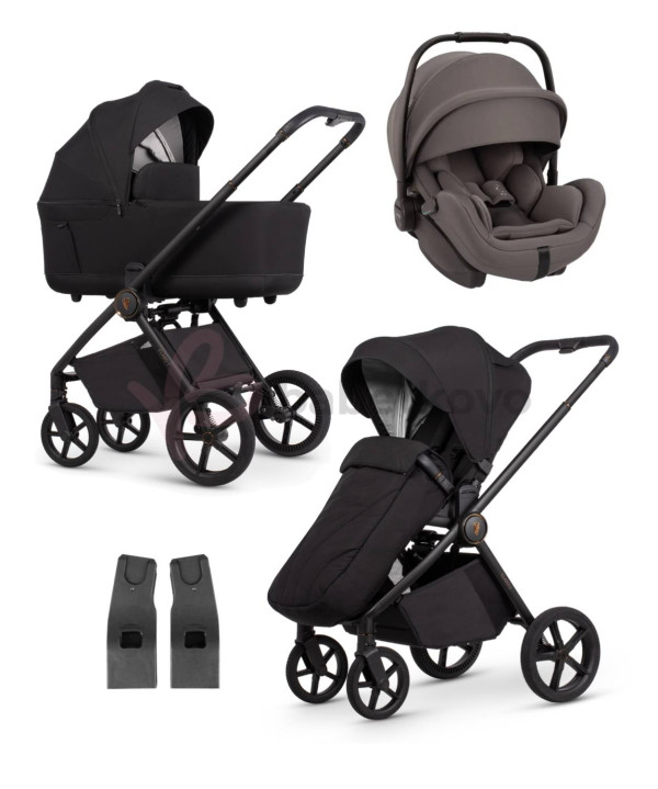 VENICCI CLARO 2 kombinovaný kočík Noir + Autosedačka Nuna arra flex
