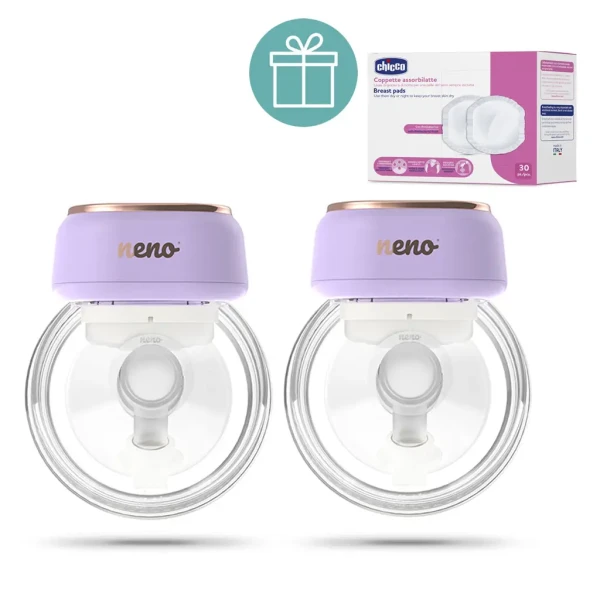 NENO Odsávačka materského mlieka duo elektrická Sole Twin + CHICCO Vložky do podprsenky 30ks