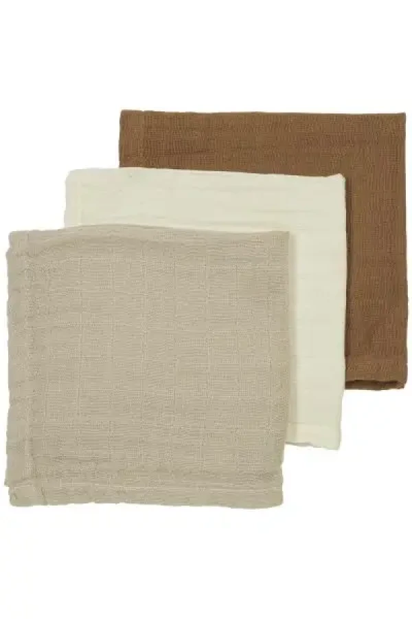Mušelínová plena-žínka 3-balení - Offwhite/sand/toffee