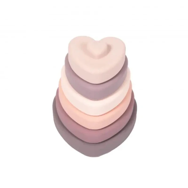 BO Jungle Silikonová stohovací kousátka B-Silicone Hearts