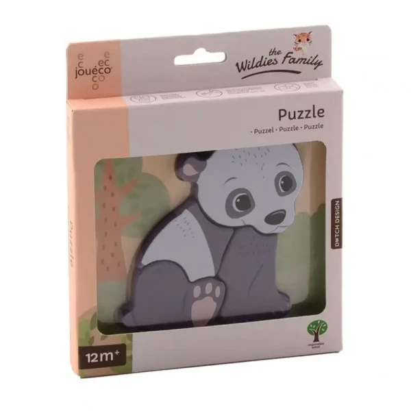 Jouéco The Wildies Family dřevěné mini puzzle Bear 12m+