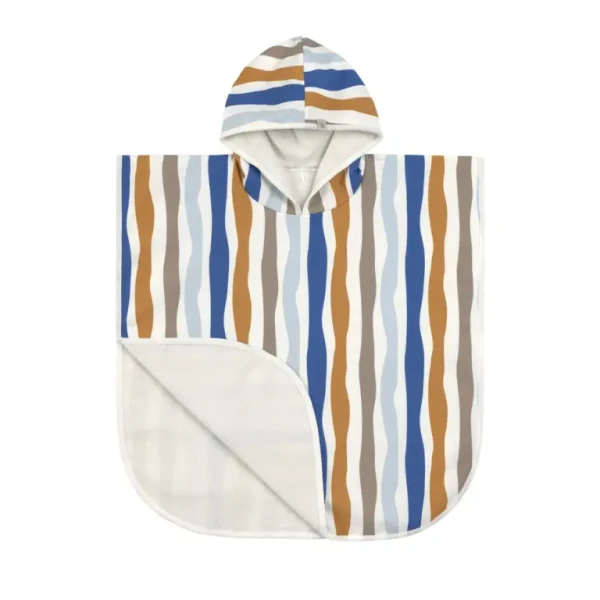 LÄSSIG Beach Poncho 2024 waves blue/nature