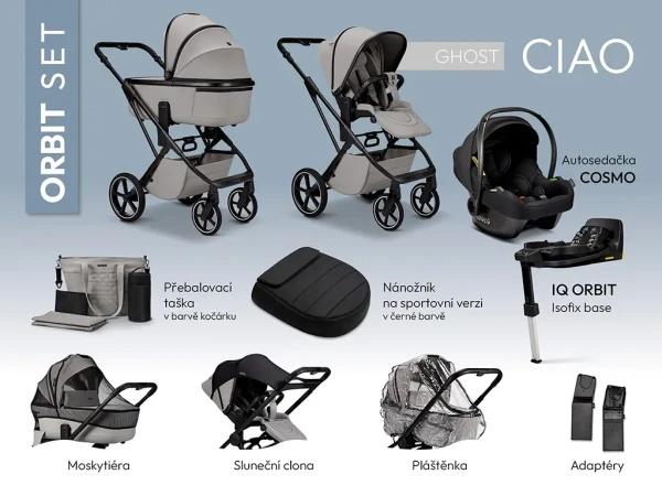 MOON Kombinovaný kočík CIAO ORBIT set - Ghost