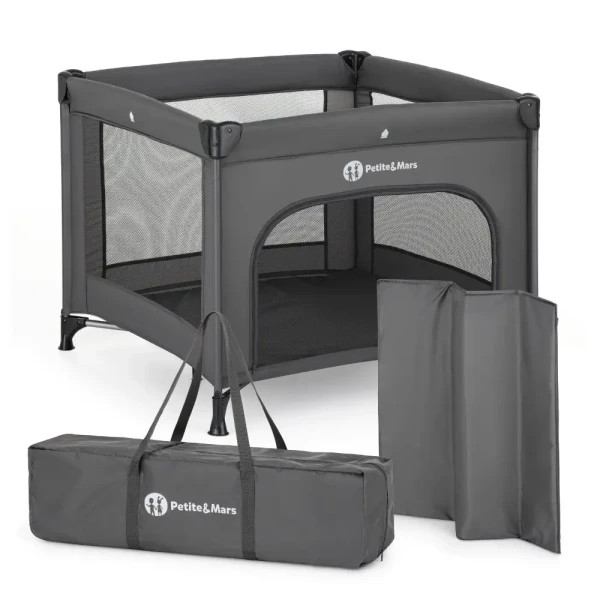 PETITE&MARS Ohrádka cestovná Nook Urban Charchoal Grey