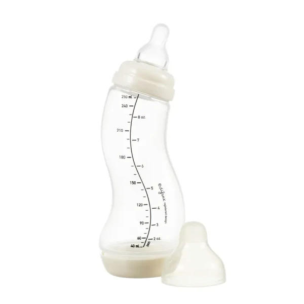 Difrax Kojenecká S-lahvička Difrax, Antikolik, krémová, 250ml