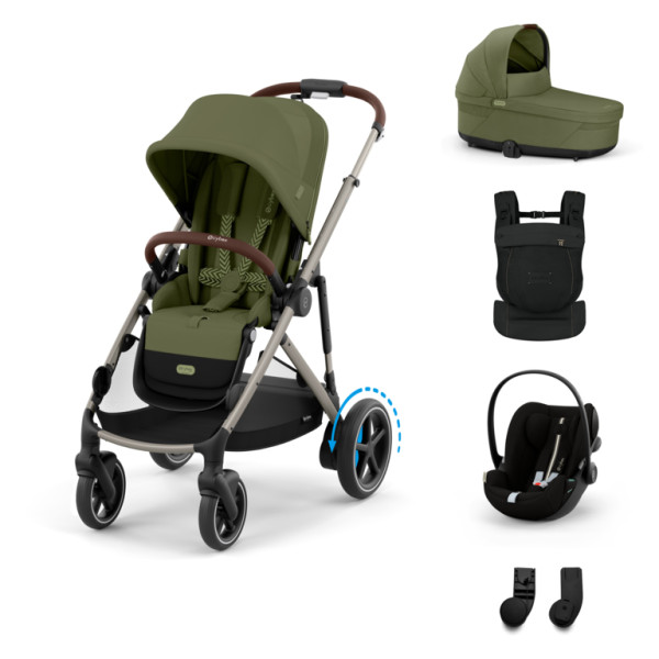 Cybex E-Gazelle S BUNDLE SET S + nosič AMYA 2026 -  Moss Green - Taupe Rám