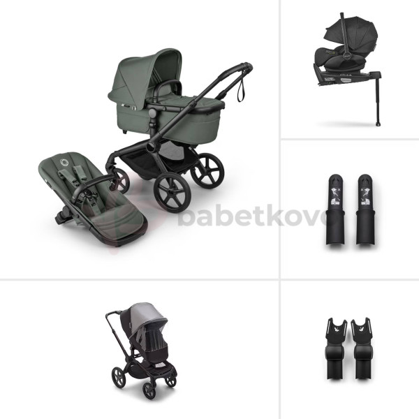Bugaboo Fox 5 RENEW TRIO BUNDLE Black/Forest Green