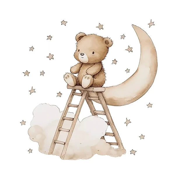 Sipo Nástěnné samolepky do dětského pokoje, Teddy bear on a ladder