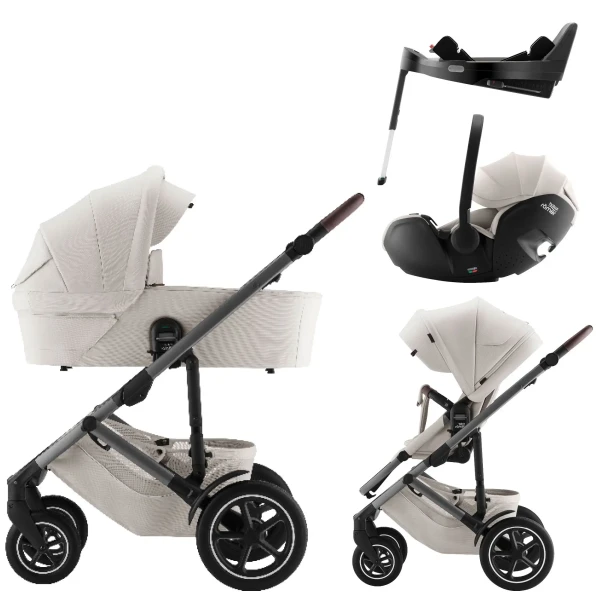 BRITAX Set kočík Smile 5Z + hlboká korba + autosedačka Baby-Safe PRO + Vario Base 5Z Lux, Soft Taupe