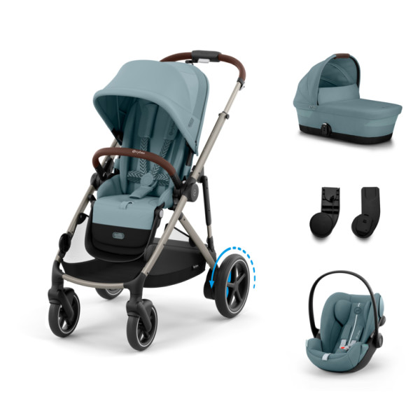 Cybex E-Gazelle S Kombinovaný kočík SET S -  Stormy Blue - Taupe Rám