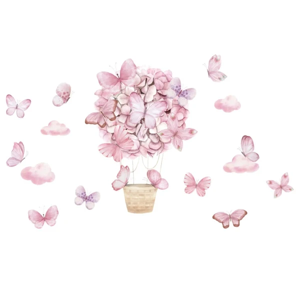 Sipo Nástěnné samolepky do dětského pokoje, Pink Butterflies
