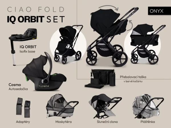 MOON Kombinovaný kočík CIAO FOLD Orbit set - ONYX