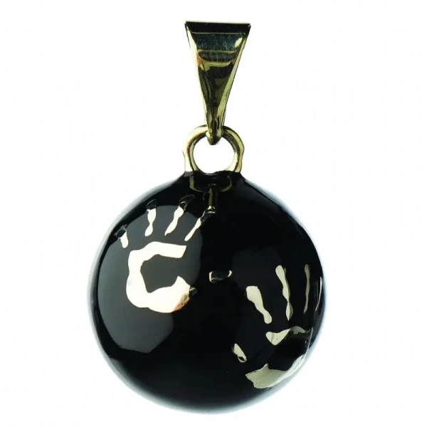 Bola Těhotenská rolnička ESSENTIALS Black with hands