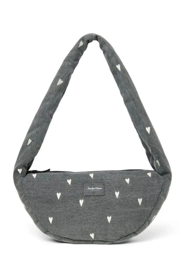 STUDIO NOOS - Denim Mini Cross Body Bag Grey Hearts