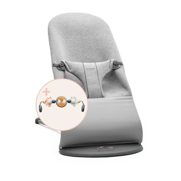 Lehátko BABYBJÖRN Bouncer Bliss Light grey, 3D Jersey s hračkou Googly Eyes Pastels