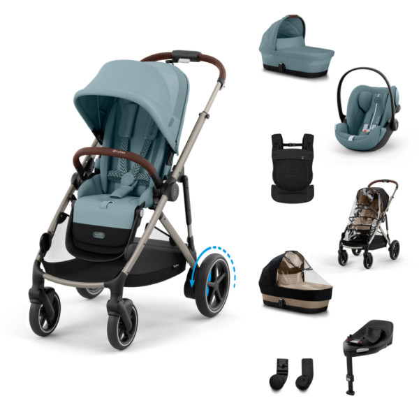 Cybex E-Gazelle S BUNDLE SET XL + nosič AMYA 2026 -  Stormy Blue - Taupe Rám