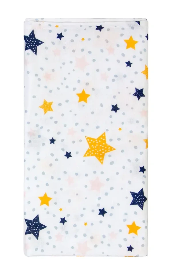 Látková mušelínová plena WHITE STAR & DOTS