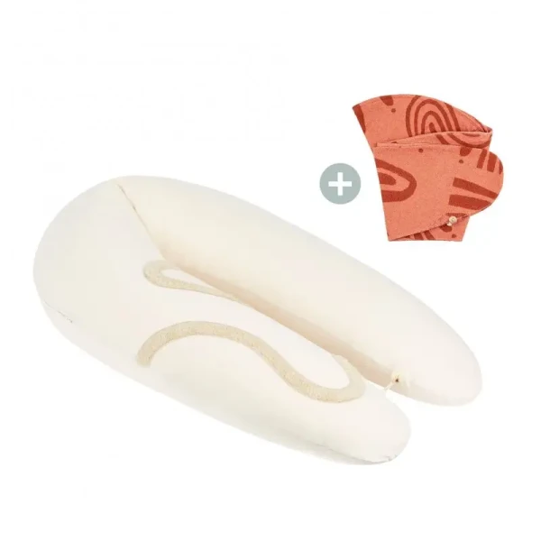 BabyMoov Multifunkční polštář B.LOVE BUNDLE Earth Off White + náhradní potah Terracotta