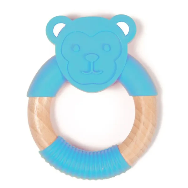 BO Jungle Kousátko B-TEETHER ANIMAL WOOD Blue Monkey