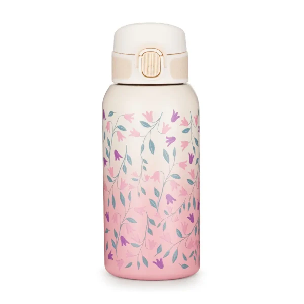 PETITE&MARS Fľaša nerezová termo s náustkom 500 ml Delicate Flowers 36m+