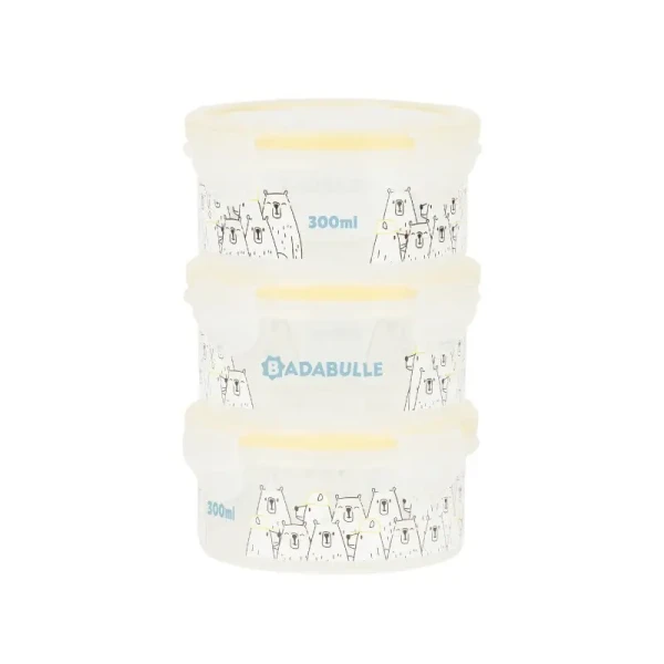 Badabulle Misky s víčky a klipy MAXIBOX 3ks 300ml