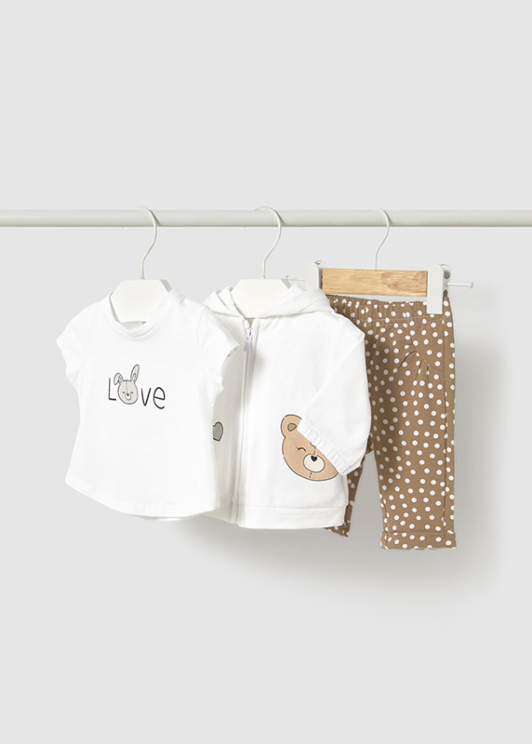 Mayoral Dojčenská súprava 3-dielna Layette Girl Cookie 6-9M