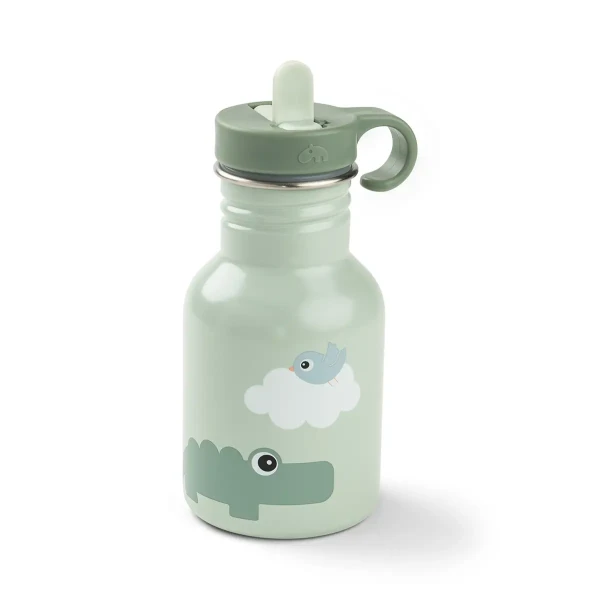 DONE BY DEER Detská nerezová fľaša Tiny Farm 350 ml - zelená