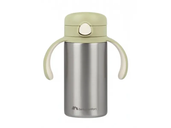 Bebeconfort Hrnek termoizolační s brčkem nerez 280 ml Green