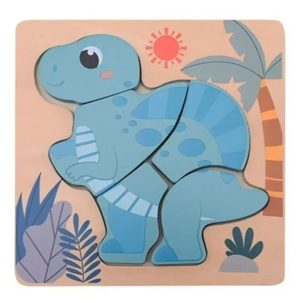 Jouéco Dřevěné mini puzzle Dino III 12m+