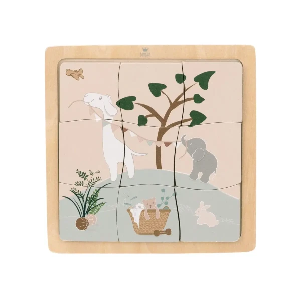 BAMBAM Drevené puzzle so zvieratkami