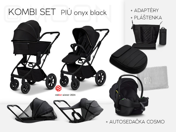 PIÚ Kombi set Black chrome - ONYX BLACK