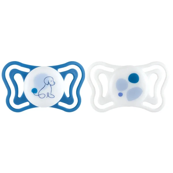 CHICCO Cumlíky Physioforma Light silikónové ortodontické modré 6-16m, 2 ks