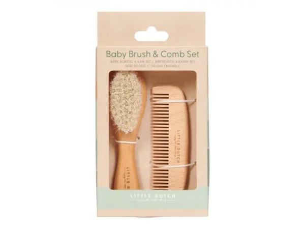 Little Dutch Detský hrebeň a kefa drevená