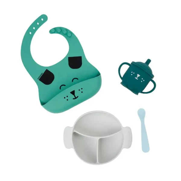BabyMoov Silikonová jídelní sada LEARN´ISY KIT Dog