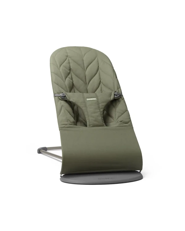 Babybjorn lehátko BLISS  Dark green Woven Petal , tm.šedá konstrukce
