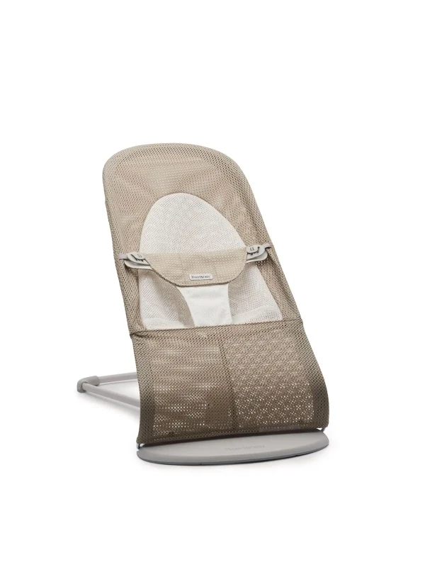 Babybjorn lehátko Soft Grey Beige/White mesh, světle šedá konstrukce