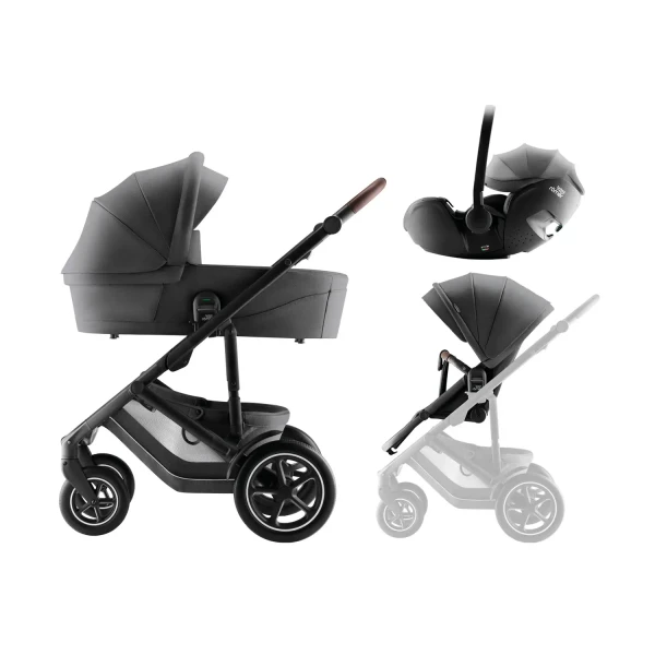 BRITAX Sada kočíka Smile 5Z + hlboká vanička + autosedačka Baby-Safe PRO Style, Mineral Grey