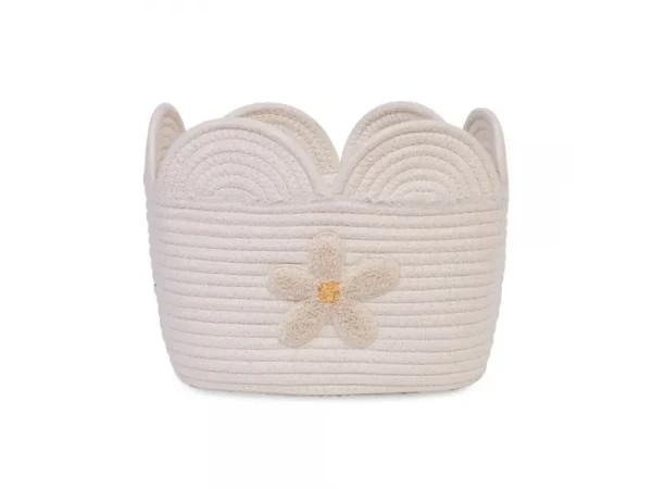 Childhome Koš na hračky Květina Off White 30x20x15 cm