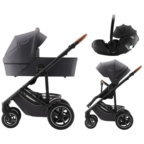 BRITAX Set kočík Smile 5Z + hlboká korba + autosedačka Baby-Safe PRO, Midnight Grey
