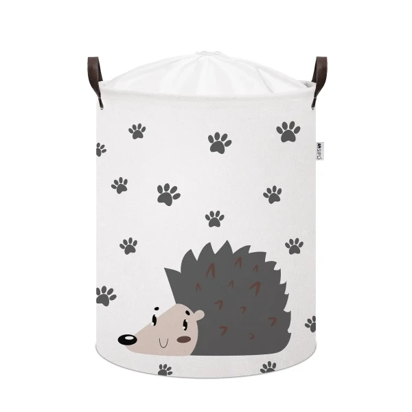 Sipo Koš na hračky se šňůrkou, skládací bavlněný / 43 l, Hedgehog