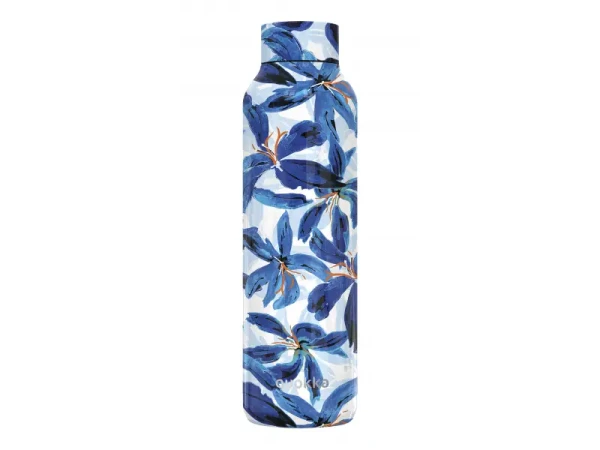 Quokka Nerezová termoláhev Solid Blue Hibiscus 630 ml