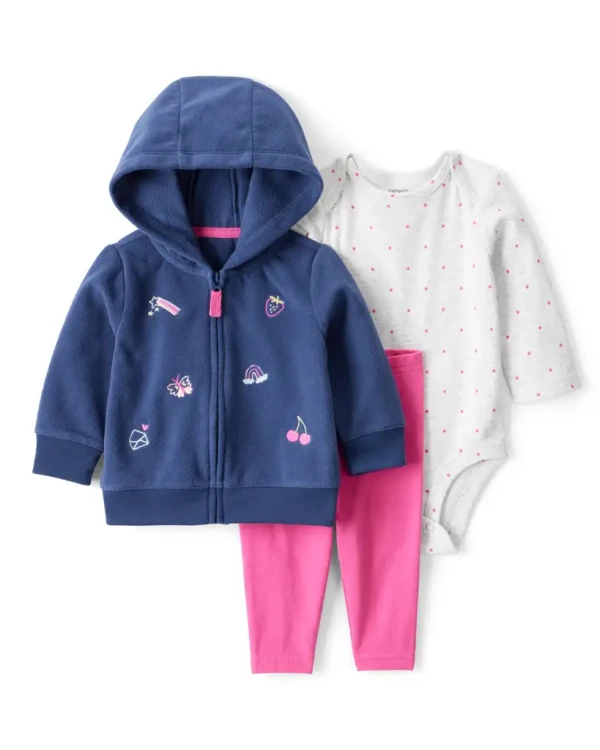 CARTER'S Set 3dílný body dl. rukáv ,mikina,legíny blue LS dívka 24m/vel.92