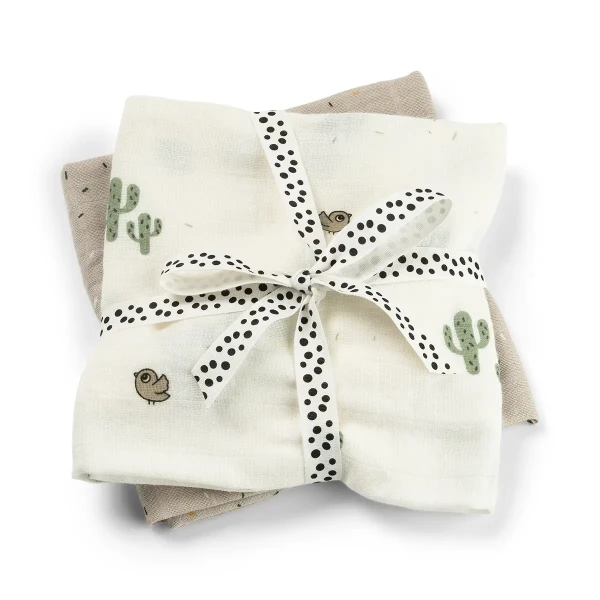 DONE BY DEER Mušelínové plienky Lalee 2ks - pieskové