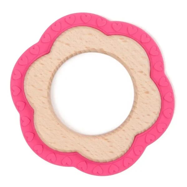 BO Jungle Kousátko B-TEETHER FLOWER WOOD Pink