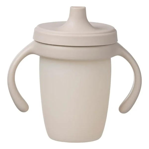 Silikonový hrneček s pítkem 240 ml - béžový