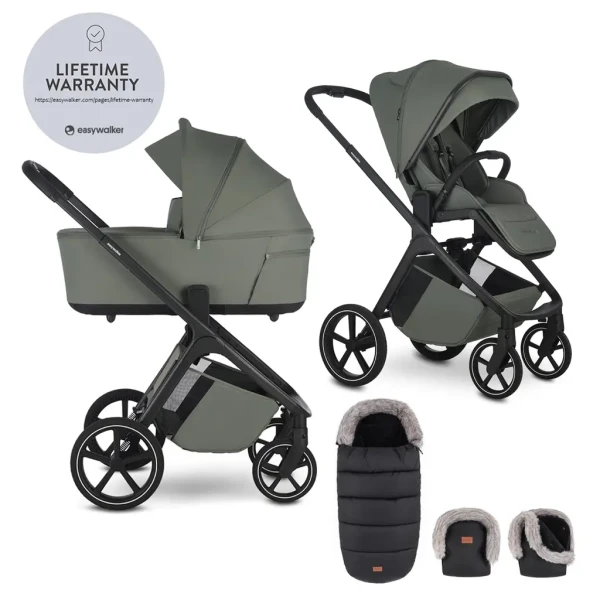 EASYWALKER Set kočík 2v1 Zoey Go Mineral Green XL s príslušenstvom