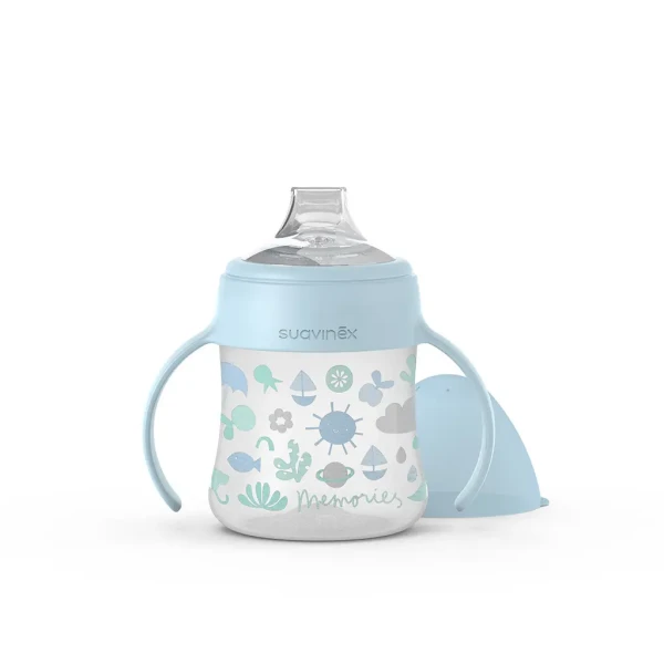 SUAVINEX | Láhev MEMORIES první s oušky 150 ml - modrá s obrázky