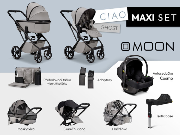 MOON Kombinovaný kočík CIAO MAXI set - Ghost