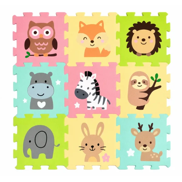 PETITE&MARS Podlahové skladacie puzzle Nexli 6 ks, Safari Friends