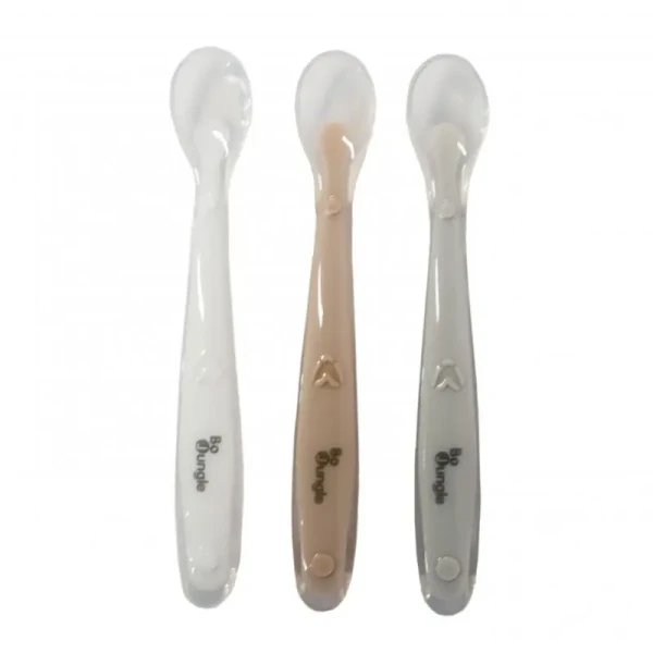 BO Jungle Měkké jídelní lžičky SOFT White/Grey/Terracotta (3ks)